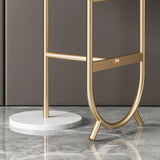 Chic Unique Shaped Metal Standing Plant Stand in Gold