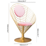White Metal Dining Chair Velvet Upholstered Balloon Chair
