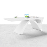71" Modern White Computer Desk Rectangular Executive Desk with Abstract Base
