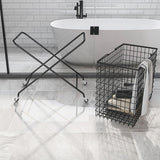 Collapsible Black Laundry Basket 22 x 23 Metal Laundry Hamper on Wheels