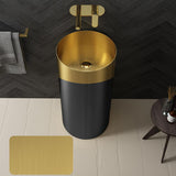 Gold Modern Luxury Round Stainless Steel Sink Pedestal Sink Freestanding