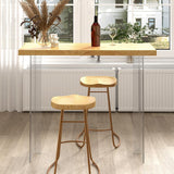 47.2" Wood Floating Bar Table Acrylic Base Bar Height Pub Table Rectangle