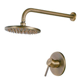 Brewst Round Rain Showerhead Only Wall Mount Shower System in Antique Brass Solid Brass