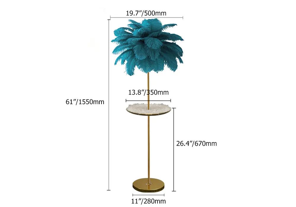 Pink Feather Gold Floor Lamp Unique Tree Standing Lamp