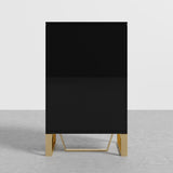 Aro Black Shoe Storage 18 Pairs Shoes Cabinet in Gold