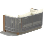 3Pcs Outdoor Sofa Set with Round Coffee Table & Woven Rope Chair in Natural & Gray