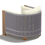 3Pcs Outdoor Sofa Set with Round Coffee Table & Woven Rope Chair in Natural & Gray