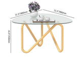 4 Pieces Rattan Outdoor Sofa Set with Glass Top Coffee Table and Cushions in Yellow