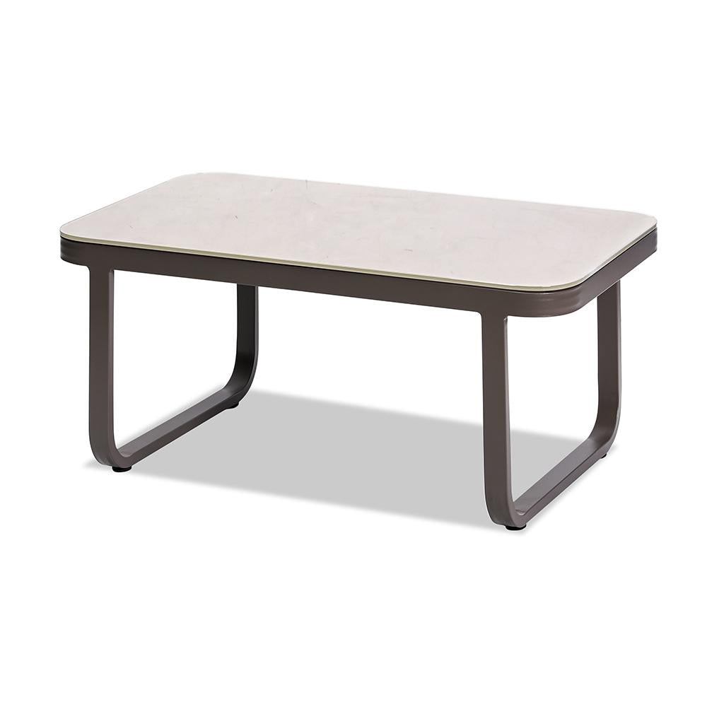 4 Pieces Rope Woven Outdoor Conversation Set with Aluminum Frame and Glass-top Table