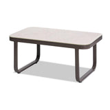 4 Pieces Rope Woven Outdoor Conversation Set with Aluminum Frame and Glass-top Table