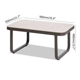 4 Pieces Rope Woven Outdoor Conversation Set with Aluminum Frame and Glass-top Table