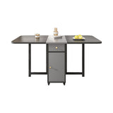 59" Modern Gray Rectangle Folding Dining Table Set with Chair 5 Pieces