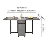 59" Modern Gray Rectangle Folding Dining Table Set with Chair 5 Pieces