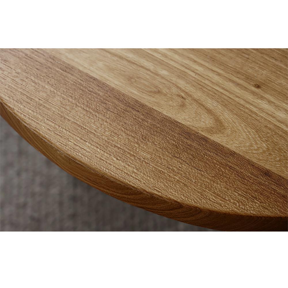 2 Piece Mid Century Modern Pine Wood & Acrylic Round Coffee Table Set in Natural