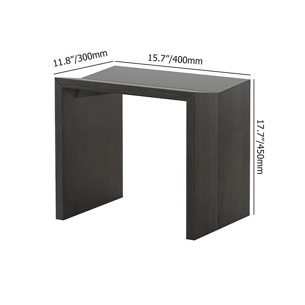 Farmhouse Modern Backless Dining Chair Wood Dining Stool Black (Set of 2)