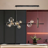 Minimaliste moderne à 10 lumière du globe Globe Shade Kitchen Island Light en noir