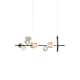 Modern Minimalist 10-Light Glass Globe Shade Kitchen Island Light in Black