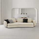 Contemporary Beige Upholstered Sectional Sofa with Black Metal Leg