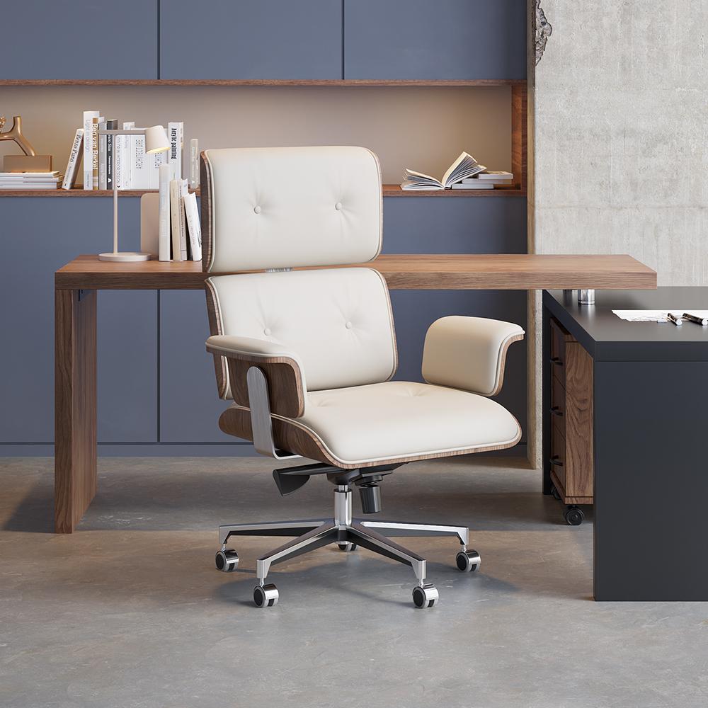Modern Black Home Office Chair Upholstered Swivel Task Office Chair Height
