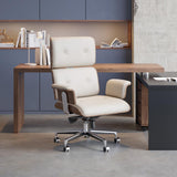 Modern Black Home Office Chair Upholstered Swivel Task Office Chair Height