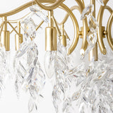 Modern 9-Light Crystal Tiered Chandelier in Champagne Gold