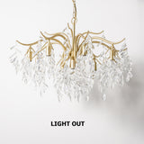 Modern 9-Light Crystal Tiered Chandelier in Champagne Gold