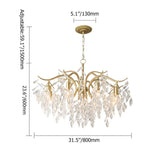 Modern 9-Light Crystal Tiered Chandelier in Champagne Gold
