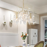 Modern 9-Light Crystal Tiered Chandelier in Champagne Gold