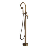 Classic Single Handle Swirling Spout Freestanding Tub Faucet with Handshower