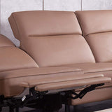 L-shaped Sectional Sofa with Chaise & Electric Recliner Faux Leather Theater Seating-Furniture,Living Room Furniture,Sectionals
