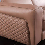 L-shaped Sectional Sofa with Chaise & Electric Recliner Faux Leather Theater Seating-Furniture,Living Room Furniture,Sectionals