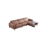 L-shaped Sectional Sofa with Chaise & Electric Recliner Faux Leather Theater Seating-Furniture,Living Room Furniture,Sectionals