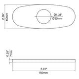 Faucet Deck Plate Escutcheon for 1-Hole Faucet Installation Matte Black Finish