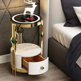 End Table Floor Lamp LED Nightstand with Drawer, Wireless Charger & USB Port
