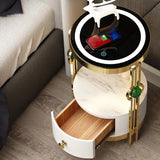 End Table Floor Lamp LED Nightstand with Drawer, Wireless Charger & USB Port
