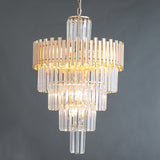 Modern Tapered Tiered Crystal Chandelier 12-Light in Gold