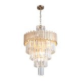 Modern Tapered Tiered Crystal Chandelier 12-Light in Gold