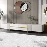 Modern White Rectangular TV Stand with Coffee Table Set of 2-Richsoul-Furniture,Living Room Furniture,Living Room Sets