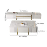 Modern White Rectangular TV Stand with Coffee Table Set of 2-Richsoul-Furniture,Living Room Furniture,Living Room Sets