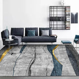 Modern Abstract Gray and Gold Rug Rectangle 5'x 7' Area Rug