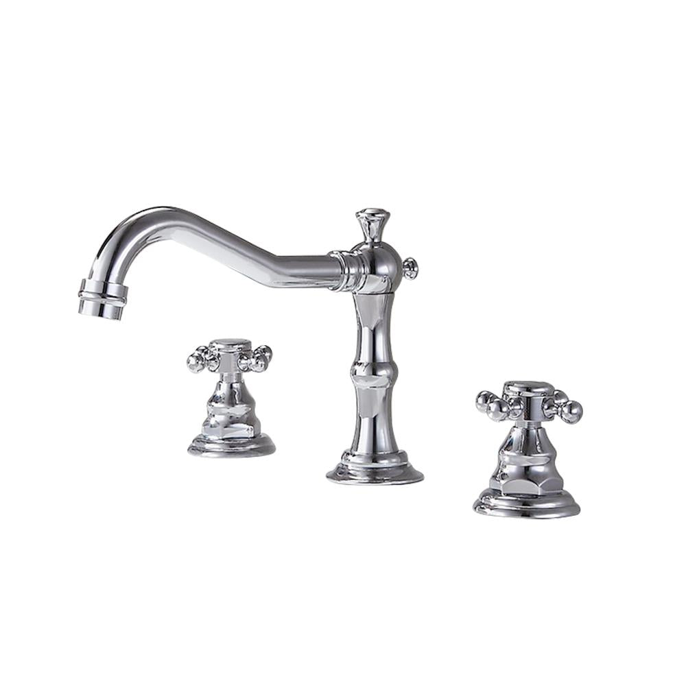Chester Traditional Double Handle Bathroom Widespread Sink Faucet Victorian Spout
