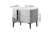 Modern Nightstand with Drawers & Sintered Stone Top Freestanding Bedside Table in Green