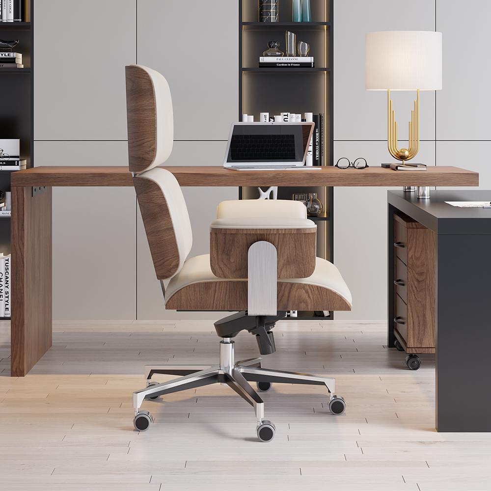 Modern Black Home Office Chair Upholstered Swivel Task Office Chair Height
