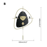 Dark Green Creative Scandinavian Wall Clock Metal Pendulum Home Clock