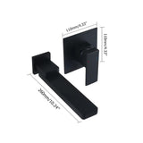 Wall Mount Matte Black Single Handle Bathroom Sink Faucet Solid Brass