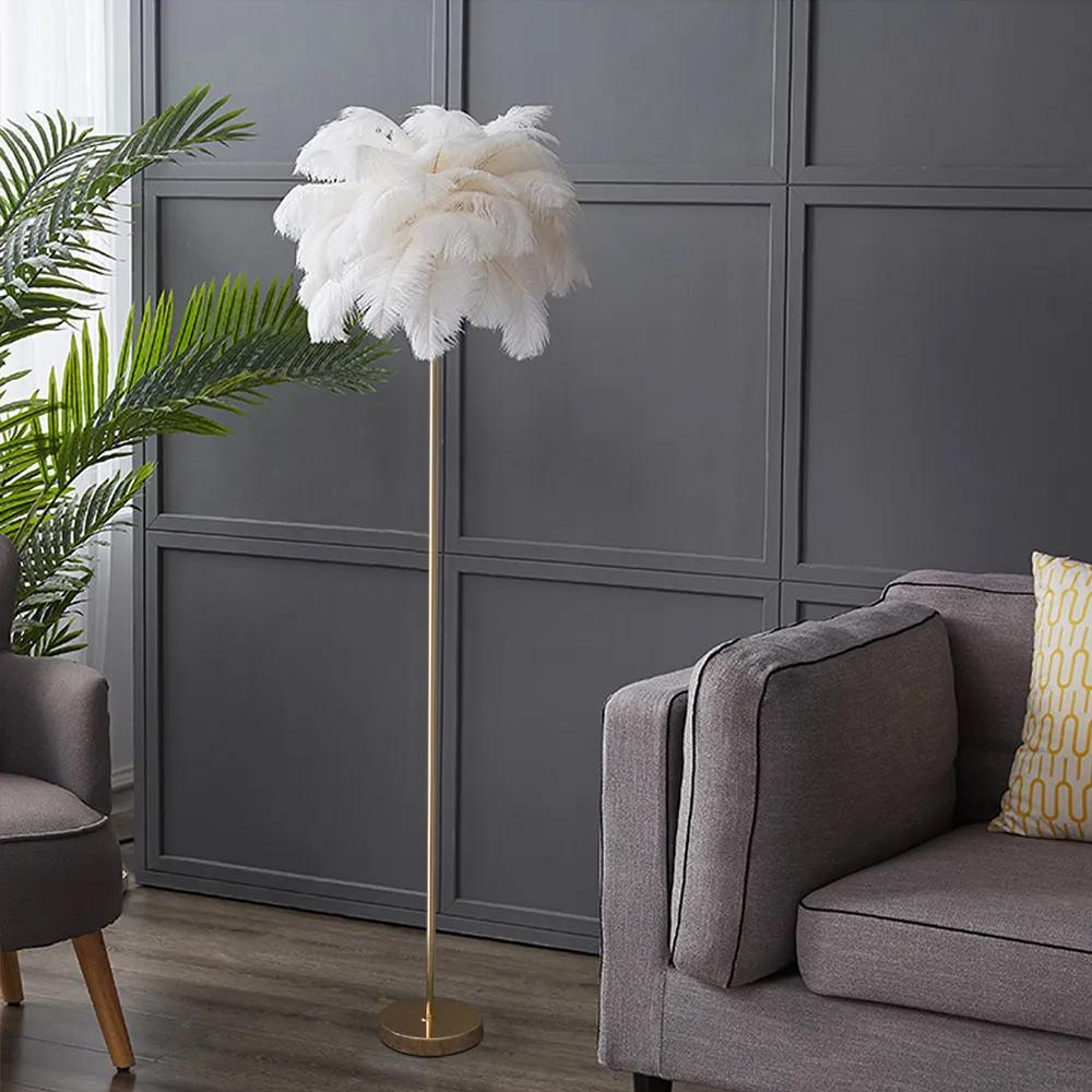 Pink Feather Gold Floor Lamp Unique Tree Standing Lamp