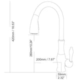 Tracier Gooseneck Single Handle Kitchen Faucet with Pull Out Spray