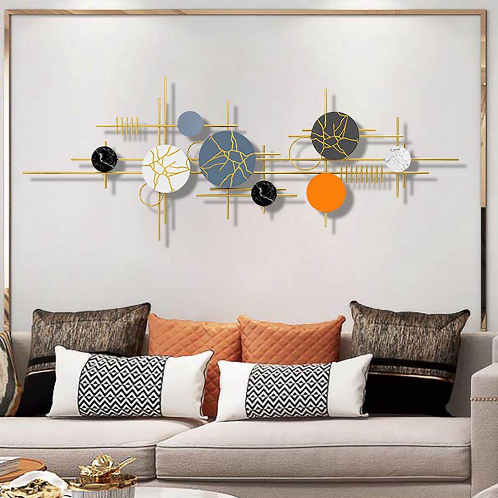 Modern Geometric Metal Wall Decor Overlapping Wall Background Art