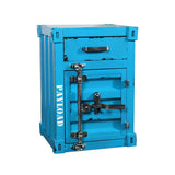 Industrial Loft Red Nightstand Retro Bedside Storage Cabinet with Door & Drawer