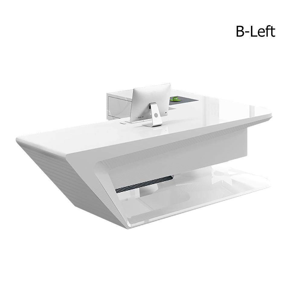 Modern L-Shaped Desk with Storage in MDF & Metal White Computer Desk Left Hand-Desks,Furniture,Office Furniture